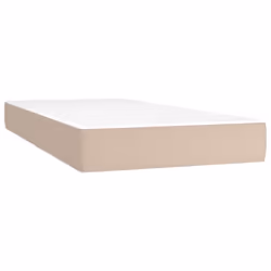 VidaXL 347707, Singolo/Matrimoniale, Materasso a molle, Medio, Cappuccino, Bianco, Ecopelle, Schiuma