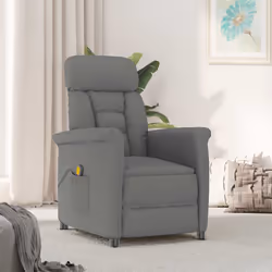 vidaXL Sedia da massaggio Grigio scuro 70.5 x 96.5 x 95 cm Poliestere - Vista aggiuntiva 2