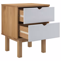 VidaXL 348578 comodino Marrone, Bianco - Vista aggiuntiva 4