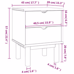 VidaXL 348578 comodino Marrone, Bianco - Vista aggiuntiva 6