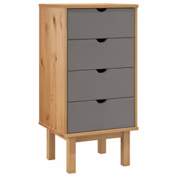vidaXL Cassettiera OTTA Marrone e Grigio 45x39x90 cm in Legno di Pino - Vista aggiuntiva 2