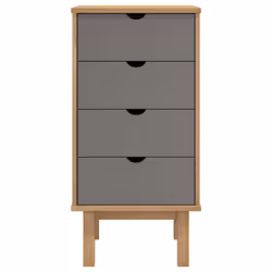 vidaXL Cassettiera OTTA Marrone e Grigio 45x39x90 cm in Legno di Pino - Vista aggiuntiva 3