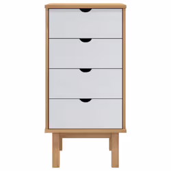 vidaXL Cassettiera OTTA Marrone e Bianco 45x39x90 cm in Legno di Pino - Vista aggiuntiva 3