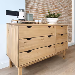 vidaXL Cassettiera OTTA 111x43x73,5 cm cm in Legno Massello di Pino - Vista aggiuntiva 3