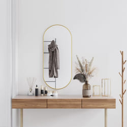 Vidaxl - Specchio da Parete Dorato 100x45 cm Ovale 95915