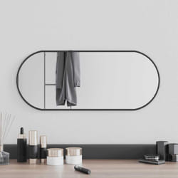 Specchio da Parete Nero 60x25 cm Ovale Vidaxl 63681