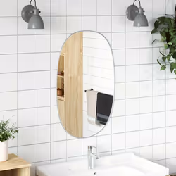 vidaXL Specchio da Parete Argento 80x50 cm - Vista aggiuntiva 3