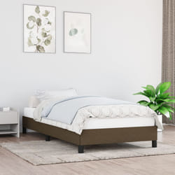 vidaXL Giroletto senza Materasso Marrone Scuro 100x200 cm Tessuto