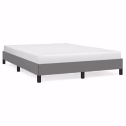 vidaXL Giroletto senza Materasso Grigio Scuro 140x190 cm Tessuto - Vista aggiuntiva 2
