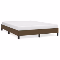 vidaXL Giroletto senza Materasso Marrone Scuro 140x190 cm Tessuto - Vista aggiuntiva 2