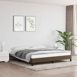 vidaXL Giroletto senza Materasso Marrone Scuro 160x200 cm Tessuto