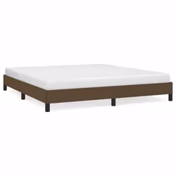 vidaXL Giroletto senza Materasso Marrone Scuro 160x200 cm Tessuto - Vista aggiuntiva 2