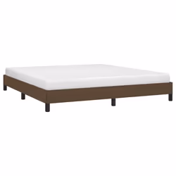 vidaXL Giroletto senza Materasso Marrone Scuro 160x200 cm Tessuto - Vista aggiuntiva 3