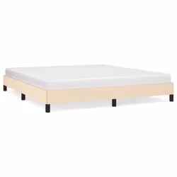 vidaXL Giroletto senza Materasso Crema 160x200 cm in Tessuto - Vista aggiuntiva 2