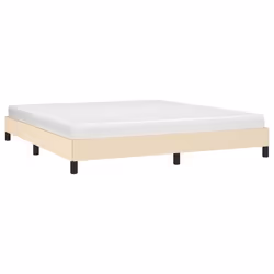 vidaXL Giroletto senza Materasso Crema 160x200 cm in Tessuto - Vista aggiuntiva 3