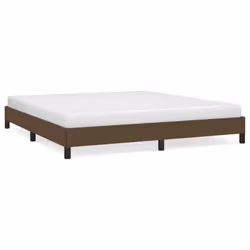 vidaXL Giroletto senza Materasso Marrone Scuro 180x200 cm Tessuto - Vista aggiuntiva 2