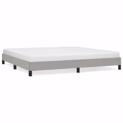 vidaXL Giroletto senza Materasso Grigio Chiaro 200x200 cm Tessuto - Vista aggiuntiva 2