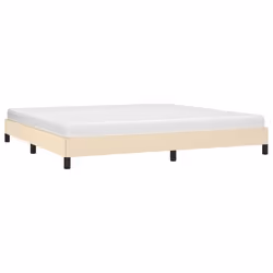 vidaXL Giroletto senza Materasso Crema 200x200 cm in Tessuto - Vista aggiuntiva 3