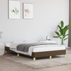 vidaXL Giroletto senza Materasso Marrone Scuro 120x200 cm Tessuto