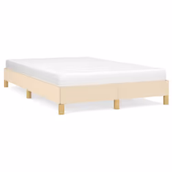 vidaXL Giroletto senza Materasso Crema 120x200 cm Tessuto - Vista aggiuntiva 2