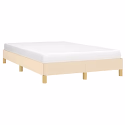 vidaXL Giroletto senza Materasso Crema 120x200 cm Tessuto - Vista aggiuntiva 3