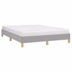 vidaXL Giroletto senza Materasso Grigio Chiaro 140x190 cm Tessuto - Vista aggiuntiva 3