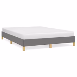 vidaXL Giroletto senza Materasso Grigio Scuro 140x190 cm Tessuto - Vista aggiuntiva 2