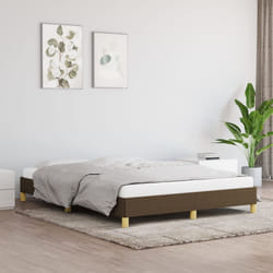 vidaXL Giroletto senza Materasso Marrone Scuro 140x190 cm Tessuto