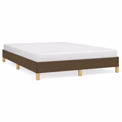 vidaXL Giroletto senza Materasso Marrone Scuro 140x190 cm Tessuto - Vista aggiuntiva 2