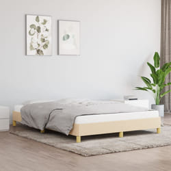 vidaXL Giroletto senza Materasso Crema 140x200 cm in Tessuto