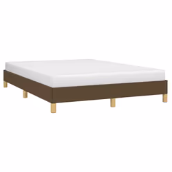 vidaXL Giroletto senza Materasso Marrone Scuro 160x200 cm Tessuto - Vista aggiuntiva 3