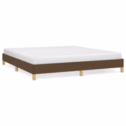 vidaXL Giroletto senza Materasso Marrone Scuro 180x200 cm Tessuto - Vista aggiuntiva 2