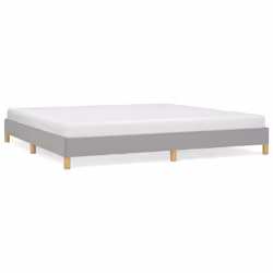 vidaXL Giroletto senza Materasso Grigio Chiaro 200x200 cm Tessuto - Vista aggiuntiva 2