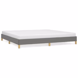 vidaXL Giroletto senza Materasso Grigio Scuro 200x200 cm Tessuto - Vista aggiuntiva 2