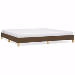 vidaXL Giroletto senza Materasso Marrone Scuro 200x200 cm in Tessuto - Vista aggiuntiva 2