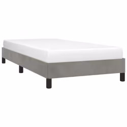 vidaXL Giroletto senza Materasso Grigio Chiaro 80x200 cm Velluto - Vista aggiuntiva 3