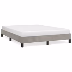 vidaXL Giroletto senza Materasso Grigio Chiaro 140x200 cm Velluto - Vista aggiuntiva 2