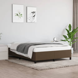 vidaXL Giroletto senza Materasso Marrone Scuro 140x200 cm Tessuto