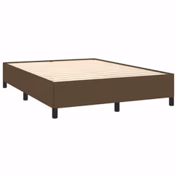 vidaXL Giroletto senza Materasso Marrone Scuro 140x200 cm Tessuto - Vista aggiuntiva 3