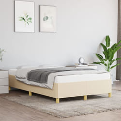 Letto adulto, Giroletto, Letto matrimonial Crema 120x200 cm in Tessuto Vidaxl
