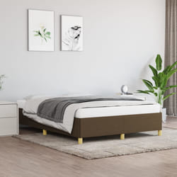vidaXL Giroletto senza Materasso Marrone Scuro 140x190 cm Tessuto