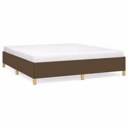 vidaXL Giroletto senza Materasso Marrone Scuro 160x200 cm Tessuto - Vista aggiuntiva 2
