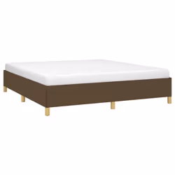 vidaXL Giroletto senza Materasso Marrone Scuro 160x200 cm Tessuto - Vista aggiuntiva 3