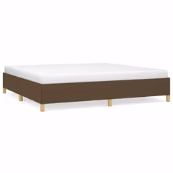 vidaXL Giroletto senza Materasso Marrone Scuro 200x200 cm in Tessuto - Vista aggiuntiva 2