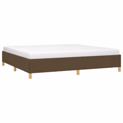 vidaXL Giroletto senza Materasso Marrone Scuro 200x200 cm in Tessuto - Vista aggiuntiva 3