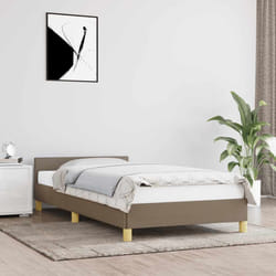 vidaXL Giroletto con Testiera senza Materasso Tortora 80x200cm Tessuto