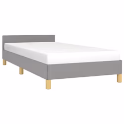 Giroletto con Testiera Grigio Chiaro 90x190 cm in Tessutocod mxl 71541 - Vista aggiuntiva 3