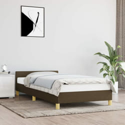 Letto adulto, Giroletto con Testiera, Letto singolo Marrone Scuro 90x190 cm in Tessuto Vidaxl