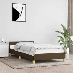 vidaXL Giroletto senza Materasso Marrone Scuro 90x200 cm Tessuto