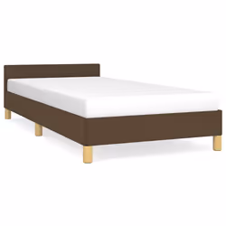 vidaXL Giroletto senza Materasso Marrone Scuro 90x200 cm Tessuto - Vista aggiuntiva 2